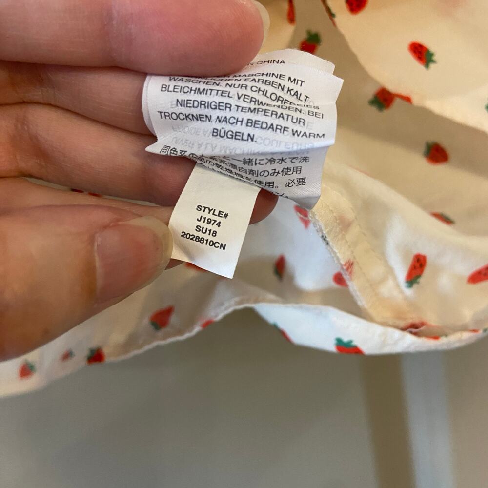Madewell Women's Size 2 Cotton Tie-Front Keyhole Cami Top in Fresh Strawberries - Picture 11 of 12